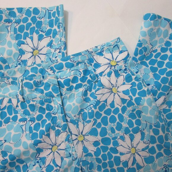 Lioness Leopard Ankle Crop Pant Blue Daisy Pockets - Picture 7 of 12